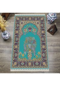 Resim Dijital Baskılı, Yıkanabilir, Yumuşak Dokulu Çocuk Ve Yetişkin Seccade S-dot-n114-2 Mavi 