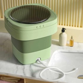 Resim Mini Katlanabilir Çamaşır Makinesi Kamp, Karavan, Seyahat, 220V Girişli 