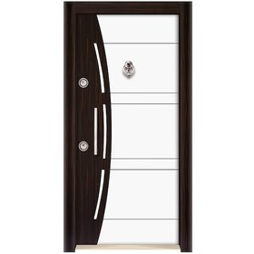 Resim Çelik Kapı Modelleri Ahşap Kaplama Düz Model Daire Kapısı Sol 2 