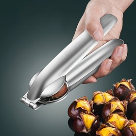 Resim Paslanmaz Çelik Kestane Kırıcı Sheller - 1pc Ceviz Plier Ceviz Açacağı, Çok Fonksiyonlu Mutfak Aleti, Dayanıklı Metal Ceviz Kırıcı Aleti Tüm Cevizler için 