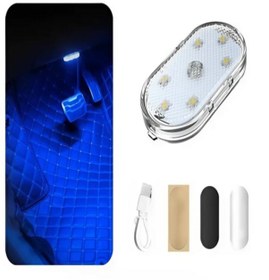 Resim Araç Ve Dolap İçi Mavi Işık Şarjlı Dokunmatik Led Lamba Işık 