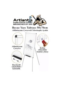 Resim Ayaklı Beyaz Yazı Tahtası 50x70 Cm Teleskobik Ayaklı 1 Adet Alüminyum Kolay Silinebilir Ergomik Beyaz Yazı Tahtası 