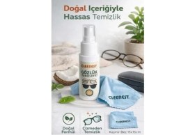 Resim Cleenest Gözlük ve Ekran Temizleme Seti, 50 ml Solüsyon ve 15X18 cm Mikrofiber Bez ile Birlikte 