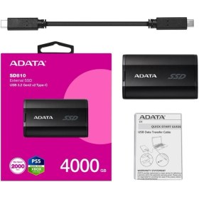 Resim Adata 4000GB SD810 Siyah Taşınabilir USB 3.2 Gen2 X2 Type-C SSD Harici Disk 