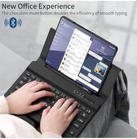 Resim Fogy Galaxy Z Fold 5/6/7 ile Uyumlu Standlı Bluetooth Klavyeli Ve Keyboard Kapak, Siyah 