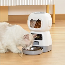 Resim PLAY PETTY 3.5L Akıllı Pet Besleyici Kediler İçin, 2.4Ghz WiFi Etkin, Pil/USB Çift Güç, 10 Saniye Ses Kaydı, Günlük 1-4 Kez Besler, Hedef Tür: Kedi, Pil Olmadan 