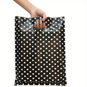 Resim 10'lu Paket Noktalı Polietilen Plastik Ambalaj Çantaları - Dayanıklı Alışveriş Torba Hediye Çantaları Giyim Mağazası, Butik ve Perakende Kullanımı için 