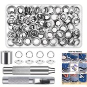 Resim 103 parça 6/8/10/12 mm halka aracı kiti, Halkalar göz setleri, 3 adet kurulum aracı ile birlikte 100 set göz kit 