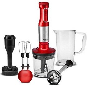 Resim Karaca Mastermaid ProSteel 2000 W Uzun Blender Ayaklı 6 Bıçaklı Kırmızı Inox Blender Seti 