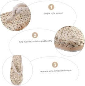 Resim SAFIGLE 1 Adet Hasır Sandalet Terlik Bant Platform Somun Tatami Destek Ganimet Köpük Hava Flop Gizli Tilki Seyahat Kayma Balık Kuyruğu Karakter Su Geçirmez Erkekler Serin Üst: Keten Beyaz 