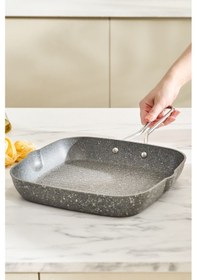 Resim Karaca Biogranit Salvador Grill Tava 28 Cm Gri 
