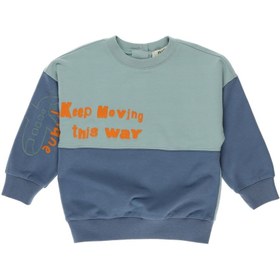 Resim Panço Erkek Bebek Blok Detaylı Yazılı Sweatshirt 