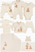 Resim tinylamb Fluffy Bear Unisex 10 Parça Hastane Çıkışı Takımı Organik Pamuk Yenidoğan Set 