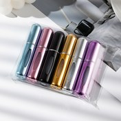 Resim 6'lı 5ml Metal Seyahat Sprey Şişeleri, Kendinden Primer, Alt Doldurma, Kokusuz, PVC'siz, Taşınabilir Parfüm Atomizer Seti Çanta ve Tuvalet Çantası için 