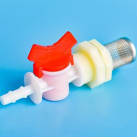 Resim Akvaryum Başlangıç Seti PVC Toplu Vana Seti Balık Tankları ve Bahçe Sulama için - Hortum Adaptörü Eklemi ile Mesh Filtre - 4/6/8/10/12/16/20mm Hortumlara Uygun - Dayanıklı Su Tankı Bağlantısı Göletler için 