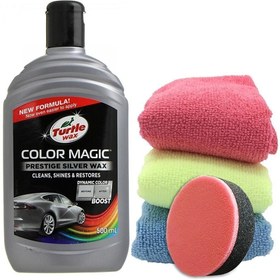 Resim Turtle Wax Renkli Cila Gri 500 ml 3 Adet Mikrofiber Bez Cila Süngeri 