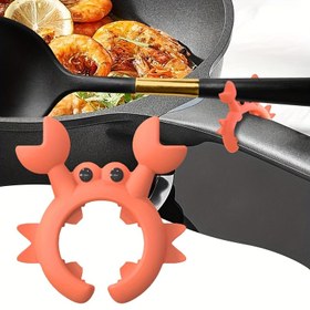 Resim Mutfak Aleti Yengeç Şeklinde Silikon Mutfak Aleti Dinlenme - Anti-Üst Akışlı Kaşık ve Spatula Tutucu, Tezgah, Ocak Üstü - Isıya Dayanıklı, Kaymaz Mutfak Aleti Tutucu 
