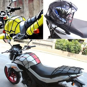 Resim 30X30cm Siyah Motosiklet Bagaj Ağı, Yakıt Tankı Bagaj Ağını Güvenceye Almak İçin 6 Kanca, Şık Yüksek Kaliteli Motosiklet Ayarlanabilir Kargo Ağı, Elastik File Çantaları Güvenlik Koruma Ağı - Araba bagajlarında, bisikletlerde, motosiklet arka raflarda bagajları güvence altına almak için harika 