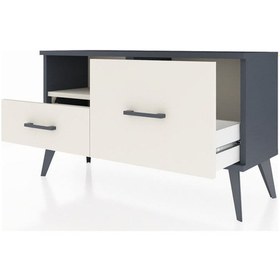 Resim Arges Şifonyer Tek Raflı 2 Çekmeceli 88x30x48 Antrasit-aytaşı Aytaşı 