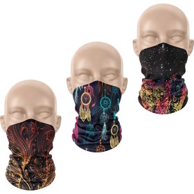 Resim Dair Aksesuar 3'lü Set Boyunluk Bandana Outdoor Balaklava Yüz Maskesi Kafa Bandı 