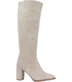 Resim Hobby 26081s Hakiki Süet Deri Kadın Topuklu Çizme Bej 