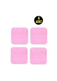 Resim 4 Adet Pembe Kum Desen Ahşap Üzeri Metal Türk Kahvesi Fincan Çay Kupa Ev Ofis Bardak Altlığı Altlık Pembe 