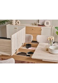 Resim Tino Ortadan Açılır Yemek Masası 90x150 Cm Bej 
