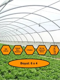 Resim MRT PLASTİK Sera Naylonu, 36 Aylık, 5 Katkılı, 350 Micron 6x4 Şeffaf Sera Örtüsü, UV Dayanımlı, IR, EV, AB, LD 