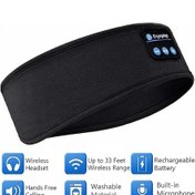 Resim Hfambition Siyah Bluetooth Spor Ve Uyku Bandı - 10 Saat Müzik Çalma Süresi, Yumuşak Malzeme, Spor, Koşu, Yoga İçin 10" 