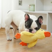 Resim 1 adet MIAOQUANJI Dayanıklı Kemirme Dirençli Ördek Köpek Oyuncağı - Tüm Irklar İçin Parlak Sarı Peluş Kauçuk Evcil Hayvan Çiğneme Oyuncak, Yavru ve Yetişkin Köpekler için İnteraktif Top Atma & Çekişme Oyuncağı, Oynak Tasarım, Sağlam Yapı, Eğlenceli Evcil Hayvanlar 