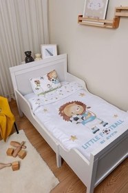 Resim Organik Çarşaflı Park Yatak Nevresim Takımı (80x120) - Şampiyon Minik Aslan 80 x 120 