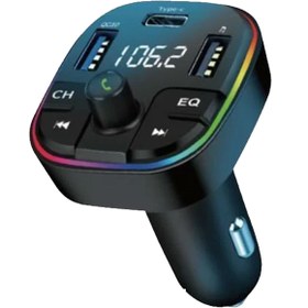 Resim Genel Markalar 20W Şarj Özellikli Dijital Göstergeli Bluetooth Fm Transmitter Işıklı 