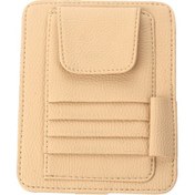 Resim Youtek Güneşlik Cüzdanı: Gözlük, Kart Ve Kalem İçin Şık Pu Deri Saklama Kutusu, Bej Renk 