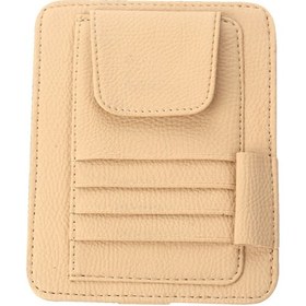 Resim Youtek Güneşlik Cüzdanı: Gözlük, Kart Ve Kalem İçin Şık Pu Deri Saklama Kutusu, Bej Renk 