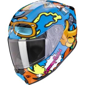 Resim Scorpion Exo-Jnr Air Fun Kapalı Çocuk Motosiklet Kaskı Mavioranj 