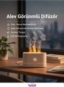 Resim Wair Teknoloji Alev Görünümlü Difüzör Oda Hava Nemlendirici Işıklı Ultrasonik Buhar Makinesi Aroma Terapi 230 ml 