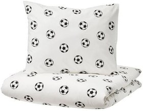 Resim IKEA Tek Kişilik Çocuk Nevresim Takımı 150x200/50x60 cm Futbol Temalı MeridyenDukkan Siyah-Beyaz 
