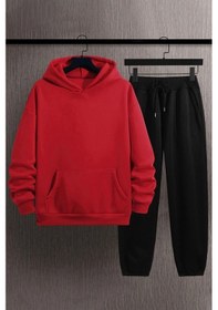Resim Uyguntarz Unisex Tokoyaki Baskılı Eşofman Takımı Kırmızı 