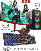 Resim DMC N131x( PUBG,GTA 5) I5-3470 16GB RAM 500GB HDD 256GB SSD,RX580 8GB 24" Oyuncu Masaüstü Bilgisayar 