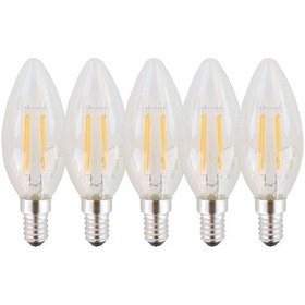 Resim Rustik Mum Dekoratif Led Ampul 4w E14 5 Adet Beyaz Işık 