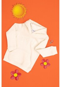 Resim U.S. Polo Assn. Kız Çocuk Krem Kapüşonlu Basic Sweatshirt 50296388-VR071 
