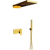 Resim Fause Fau108-G Ankastre Comfort Panel Yağmur Duş Seti Altın 