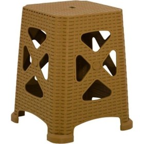 Resim Mandella Sağlam Plastik Elit Rattan Büyük Tabure (6 Adet) Teak 