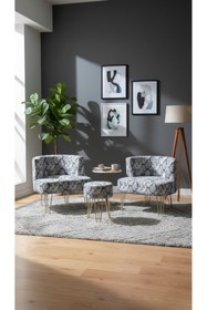 Resim AY CONCEPT Elegance 2'li Çay Seti Berjer Ve Puf Takımı 