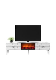 Resim Varrna Tv Sehpası Şömineli Alt Modül B Eyaz-beyaz 