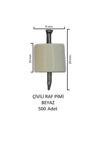 Resim Adilon Çivili Raf Pimi Beyaz 500 Adet 