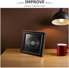 Resim CD Teşhir Kutusu ve Vinil Albüm Çerçevesi Duvara Asılabilir Müzik Albümü Koruyucu Kolay Kurulumlu ve Dikey Montaj Toz ve Çizik Önleyici Siyah Çerçeve 