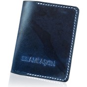 Resim Hakiki Deri Mavi Ruhsat Kabı - İsme Özel 