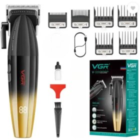 Resim Vgr Saç Kesme Profesyonel Saç Düzeltici Elektrikli Kesme Akülü Saç Kesme Makinesi 9000RPM Giyotin Clipper Erkekler Için V-003 