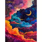 Resim Yıldızlı Gökyüzü ve Bulutlar 5D Elmas Boyama Seti, Yuvarlak Akrilik Kristalli Tam Kaplama Manzara Sanatı, Ev Ofis Duvar Dekoru veya Hediye için DIY El Sanatları Seti 